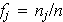 $f_{j}=n_{j}/n$