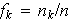 $f_{k}=n_{k}/n$