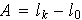 $A=l_{k}-l_{0}$